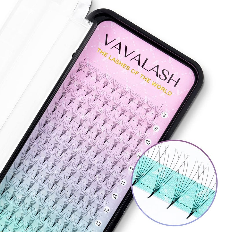 VAVALASH Eyelash Extensions 3D 4D 5D 6D 8D 9D 10D Thickness 0.07/0.1 C/D Curl Eyelashes Middle Stem & Long Stem Heat Bonded Premade Fans Russian Volume Lash Extensions Supplies (Middle Stem 6D-0.07-C-13mm) - Image 2